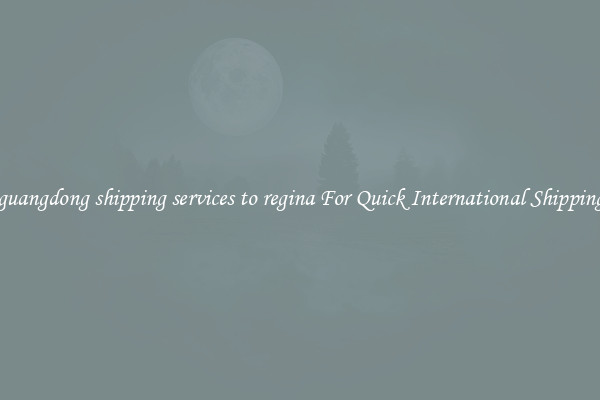 guangdong shipping services to regina For Quick International Shipping