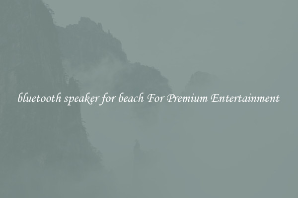 bluetooth speaker for beach For Premium Entertainment 