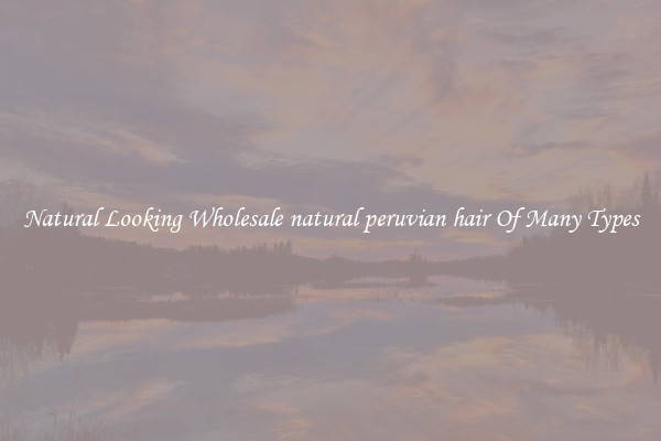 Natural Looking Wholesale natural peruvian hair Of Many Types