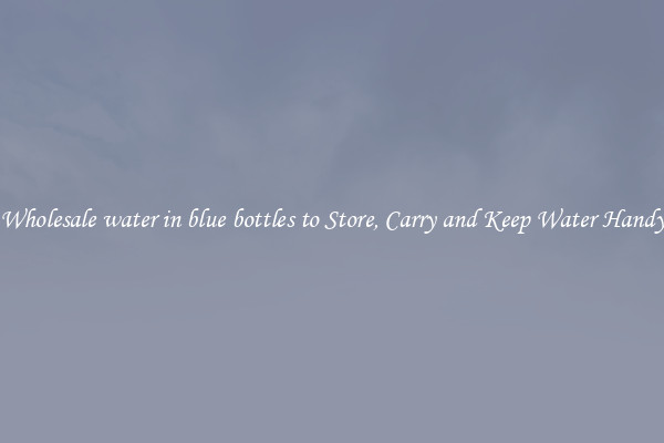 Wholesale water in blue bottles to Store, Carry and Keep Water Handy