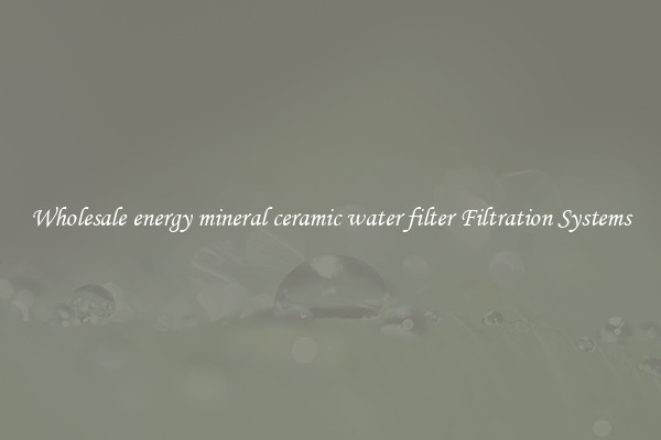 Wholesale energy mineral ceramic water filter Filtration Systems