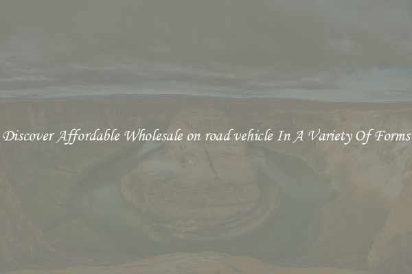 Discover Affordable Wholesale on road vehicle In A Variety Of Forms