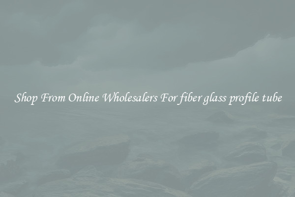 Shop From Online Wholesalers For fiber glass profile tube