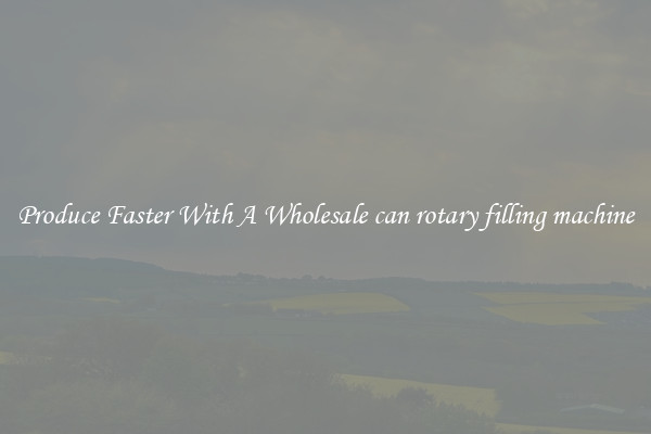 Produce Faster With A Wholesale can rotary filling machine