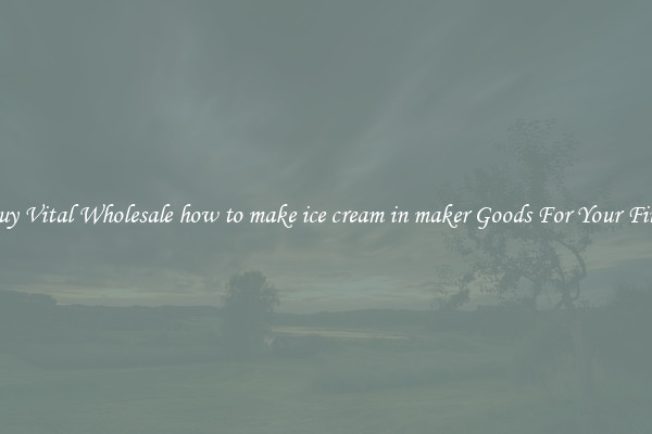 Buy Vital Wholesale how to make ice cream in maker Goods For Your Firm