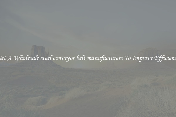 Get A Wholesale steel conveyor belt manufacturers To Improve Efficiency