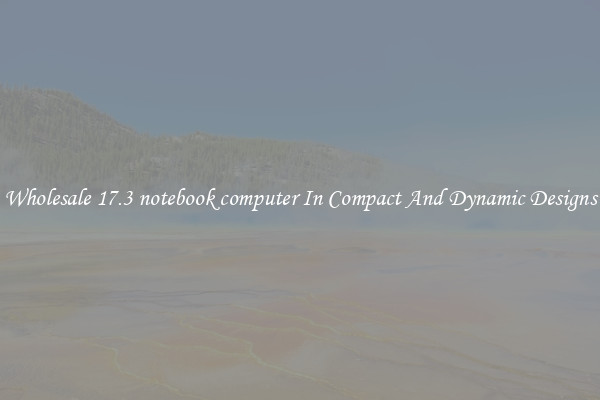 Wholesale 17.3 notebook computer In Compact And Dynamic Designs