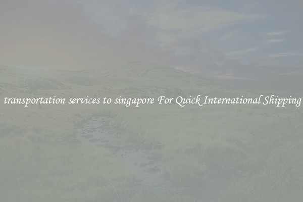 transportation services to singapore For Quick International Shipping